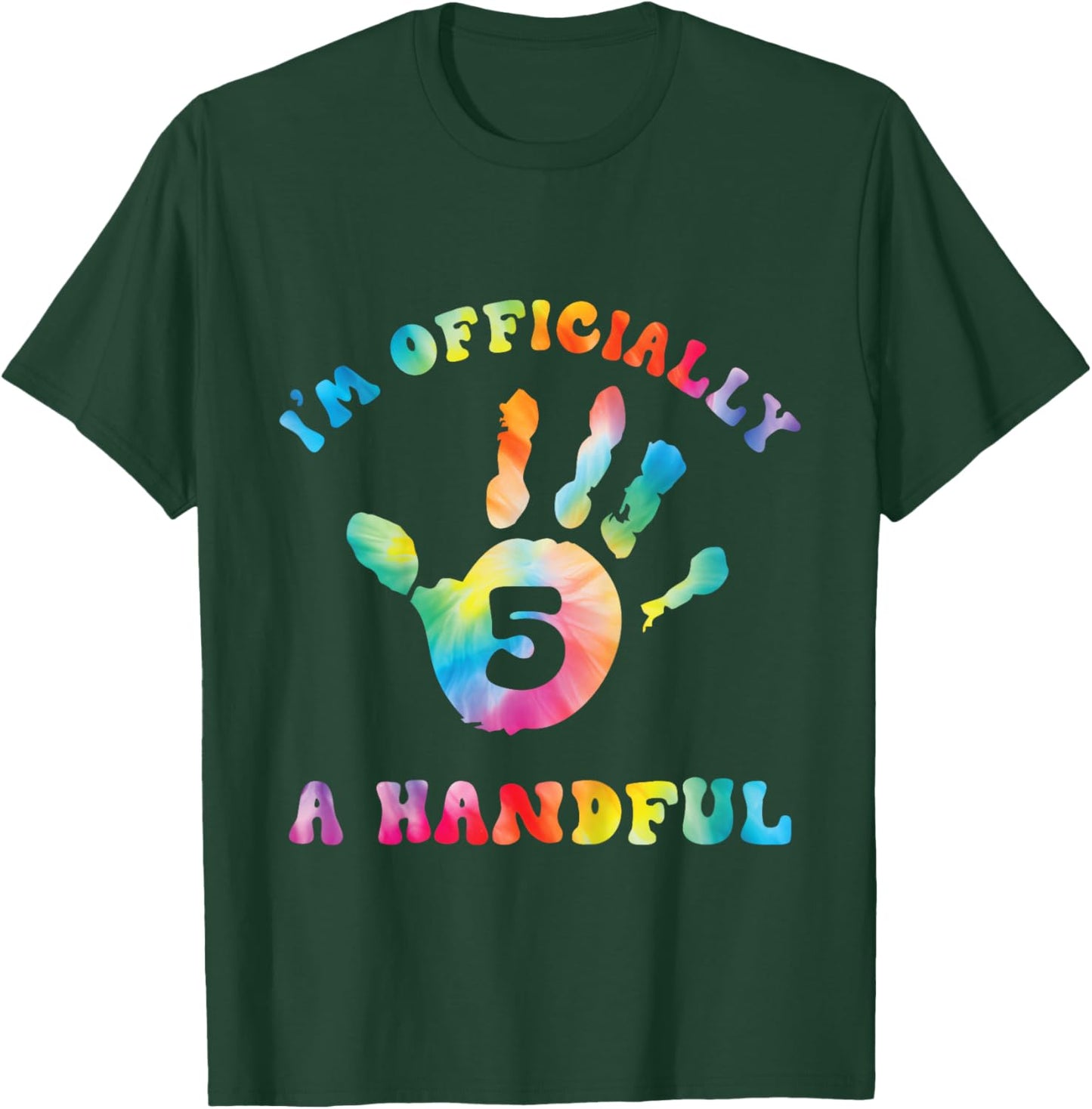 Retro I'm Officially Handful 5th Birthday Boy Girl Turning 5 T-Shirt - T-Shirt | Forest