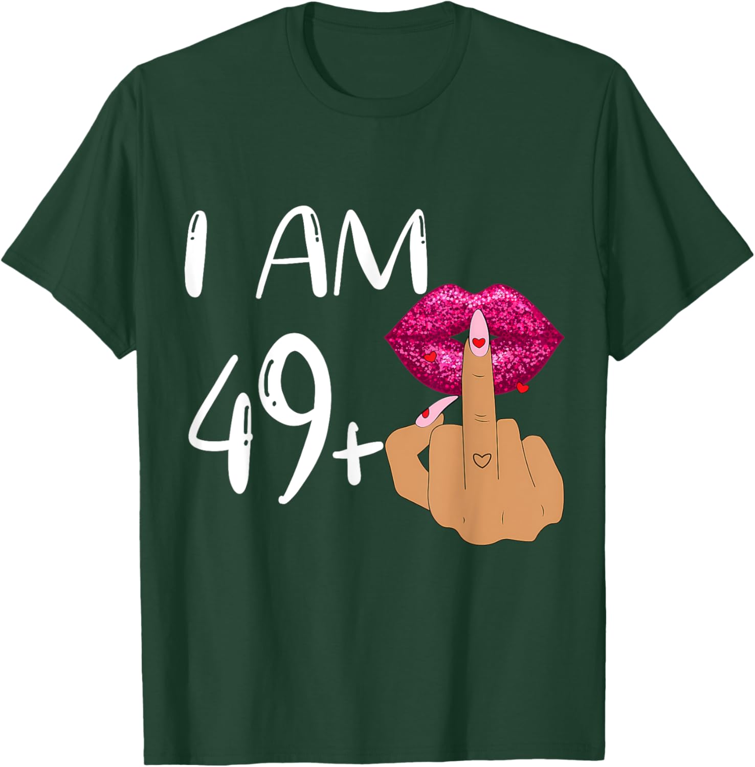 Funny 50Th Birthday,I Am 49+1 Finger Birthday,I'm 49 plus 1 T-Shirt - T-Shirt | Forest