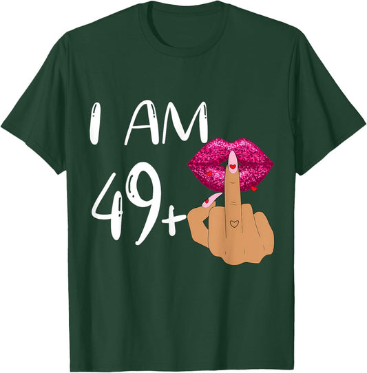 Funny 50Th Birthday,I Am 49+1 Finger Birthday,I'm 49 plus 1 T-Shirt - T-Shirt | Forest