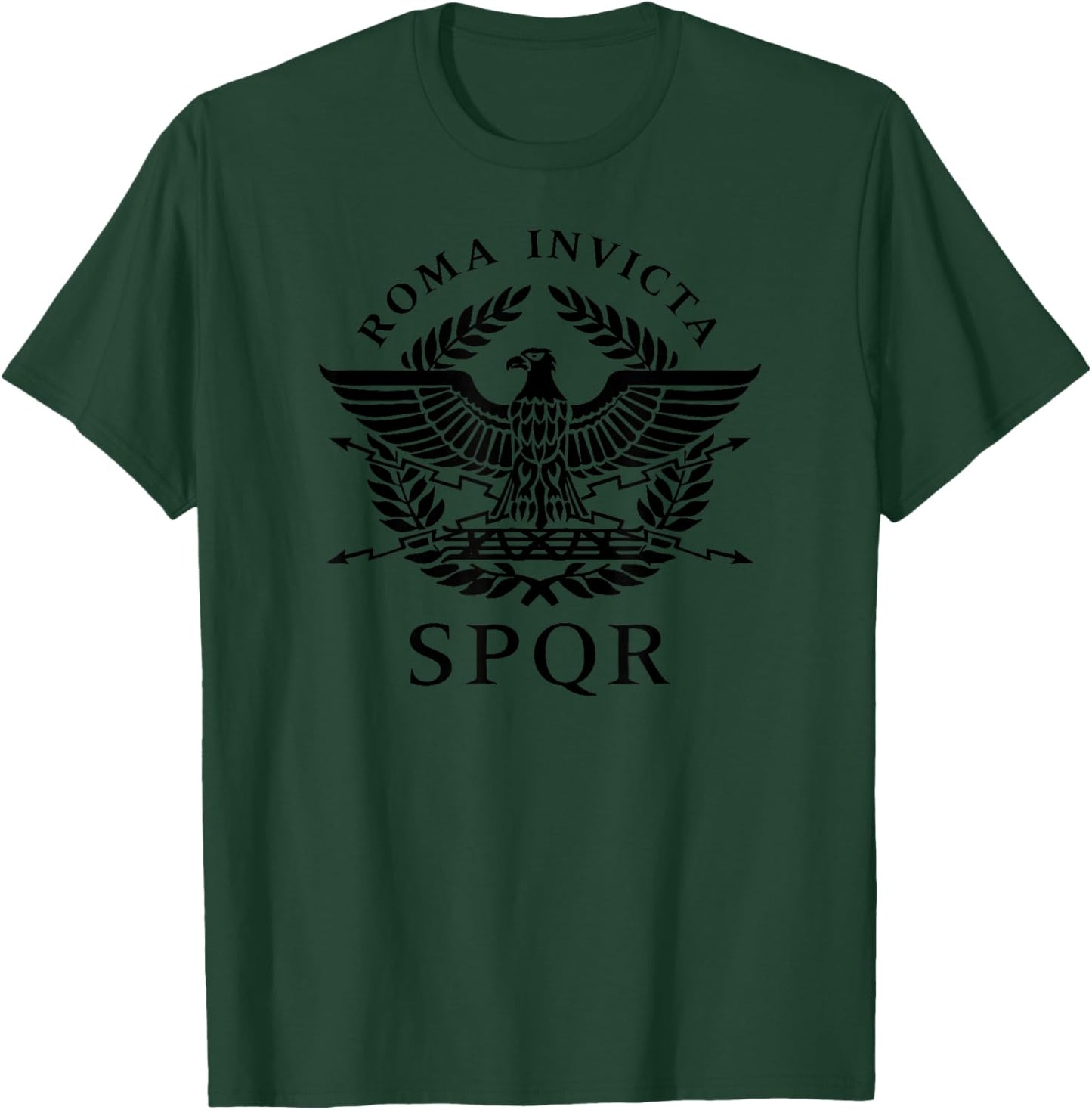 Roma Invicta SPQR Roman Eagle Black Print T-Shirt - T-Shirt | Forest