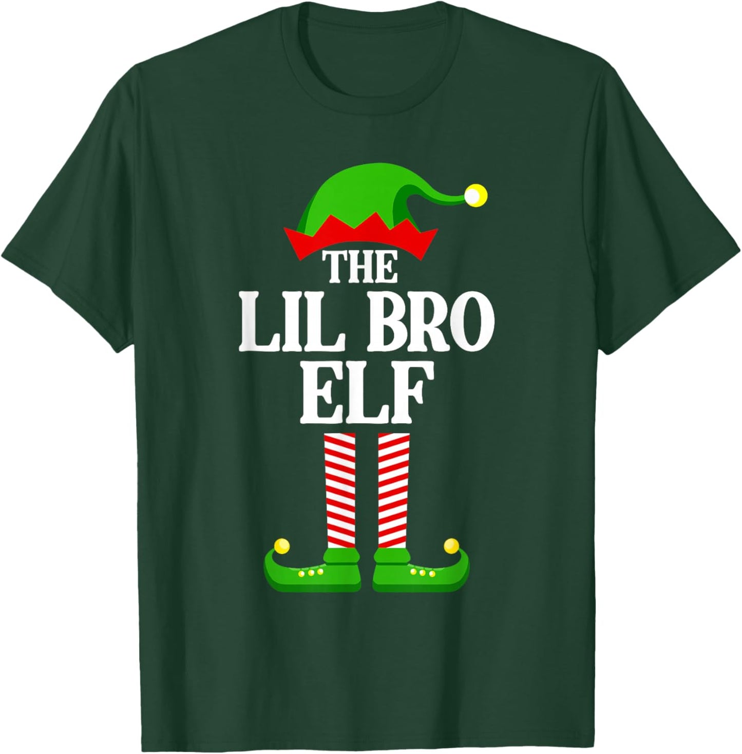 Lil Bro Elf Family Matching Group Funny Christmas Brother T-Shirt - T-Shirt | Forest