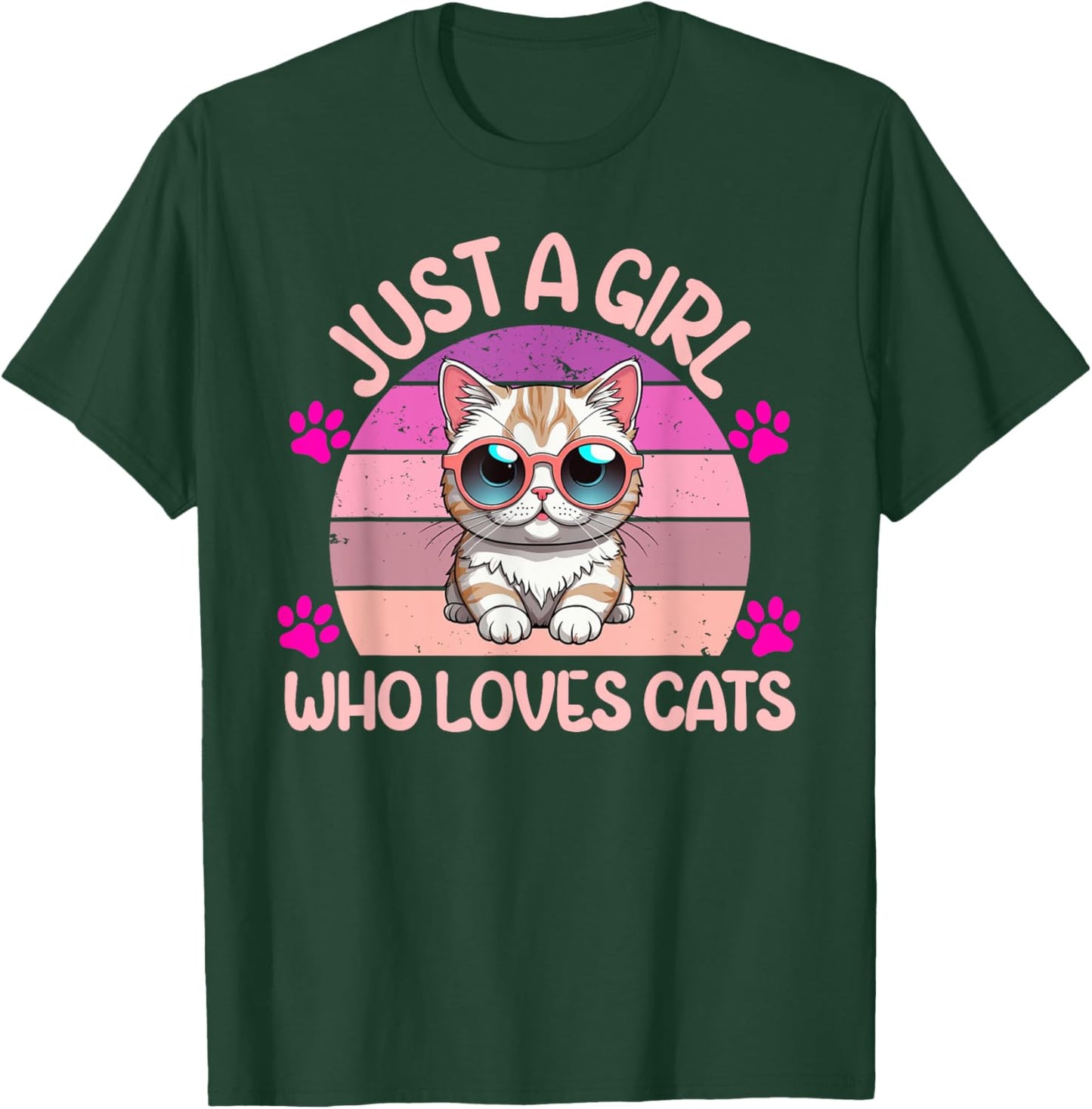 Cats Just A Girl Who Loves Cats Cute Cat ideas T-Shirt - T-Shirt | Forest