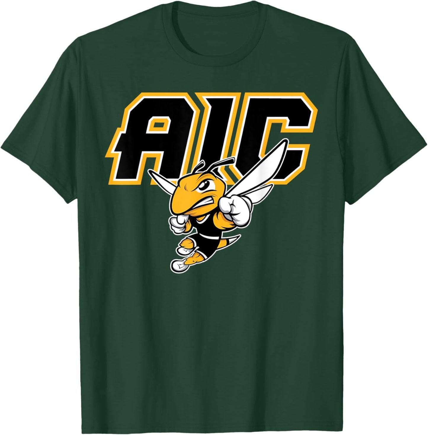 American International College AIC Vintage Sports Design T-Shirt - T-Shirt | Forest