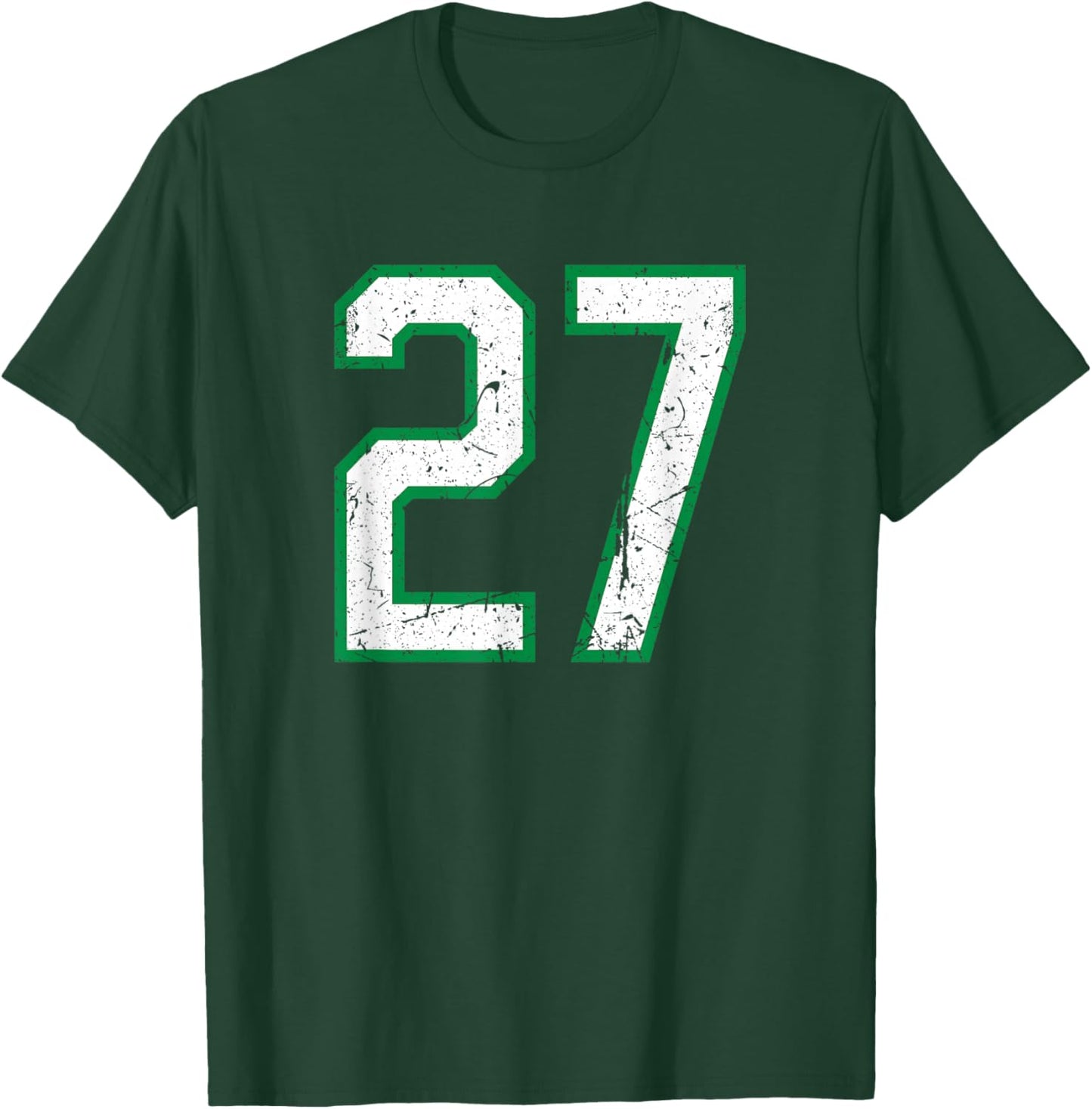 Vintage Sports Number #27 T-Shirt - T-Shirt | Forest