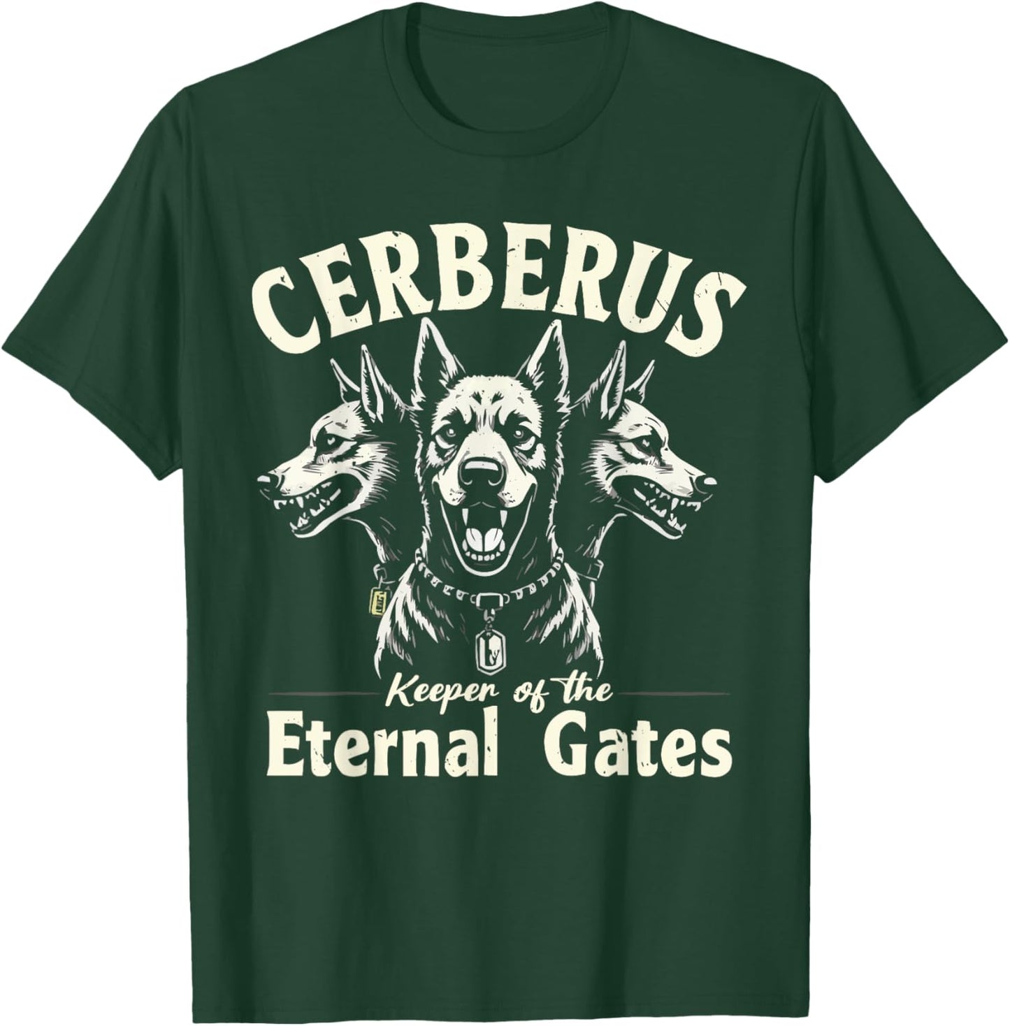Cerberus Three Headed Dog Mythical Creature Greek Mythology T-Shirt - T-Shirt | Forest