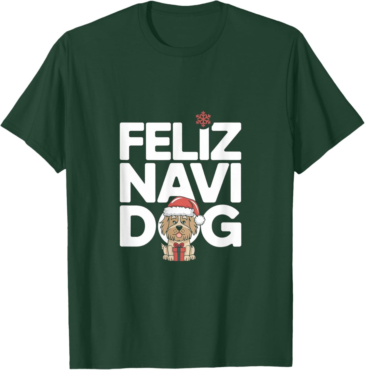 Feliz Navidog - Funny Feliz Navidad Pun Christmas Dog T-Shirt - T-Shirt | Forest