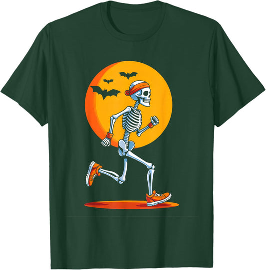 Running Skeleton Funny Halloween Costume T-Shirt - T-Shirt | Forest