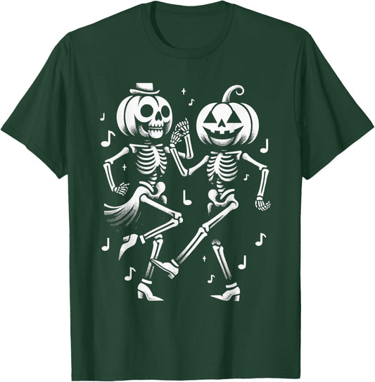 Pumpkin Skeleton Dancing Tap Dance Vantage Halloween T-Shirt - T-Shirt | Forest