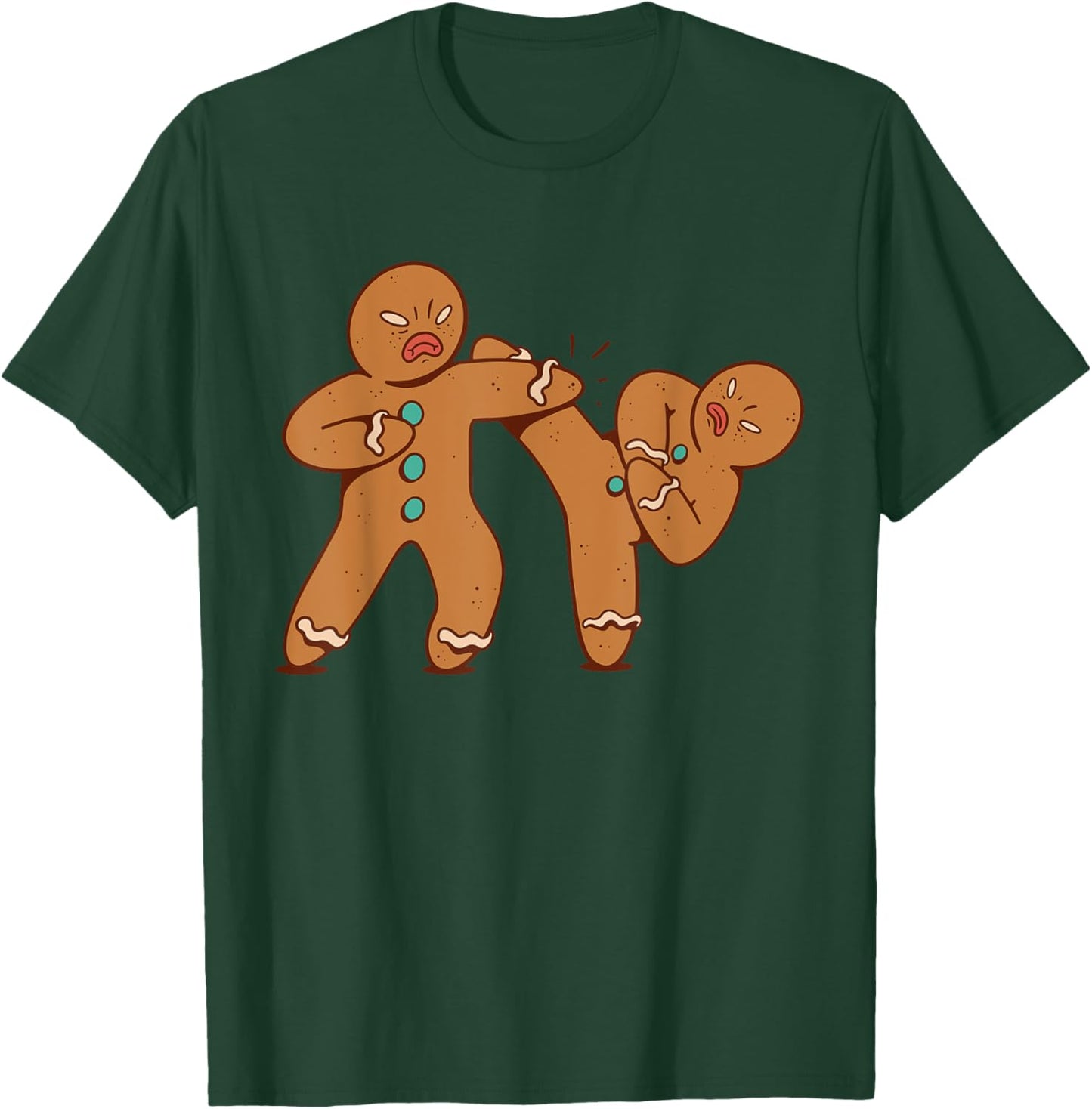 Funny Gingerbread Man Karate Cookie Funny Christmas T-Shirt - T-Shirt | Forest