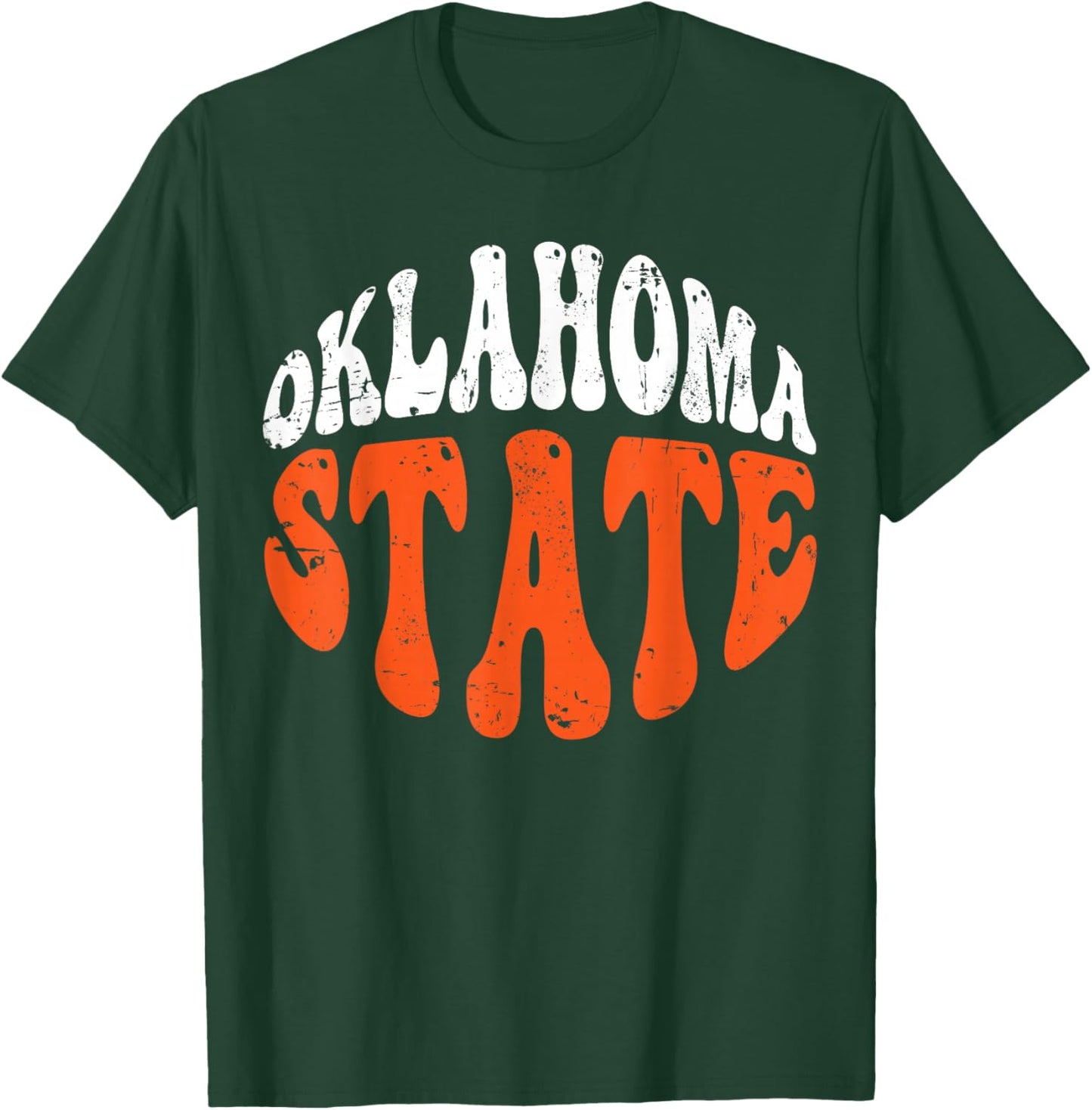 Oklahoma State .Retro Vintage Distressed Design American T-Shirt - T-Shirt | Forest