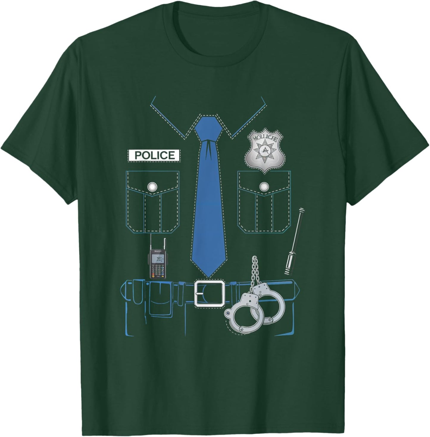Police Officer Costume Police Uniform Kids Adults T-Shirt - T-Shirt | Forest