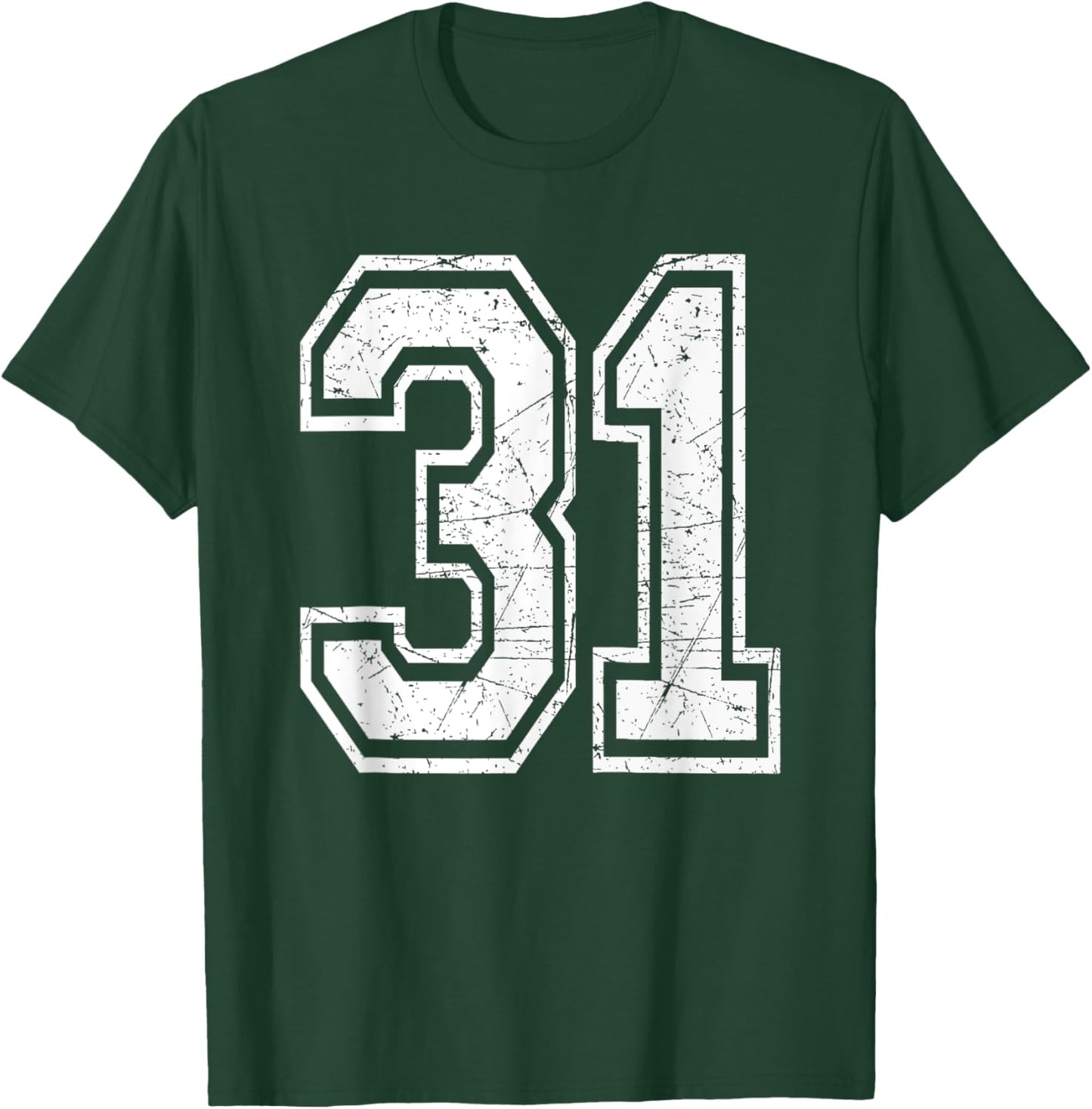 Number 31 Varsity Sports Team Jersey 31st Birthday T-Shirt - T-Shirt | Forest