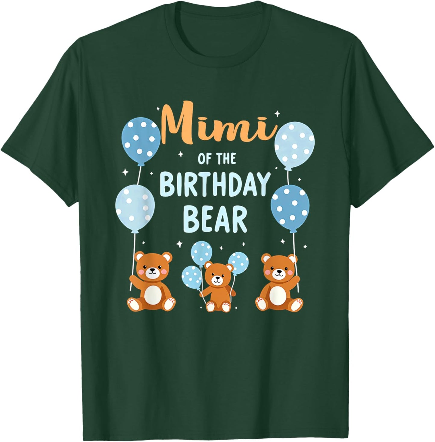 Birthday Bear Grandma Mimi Of The Birthday Boy T-Shirt - T-Shirt | Forest