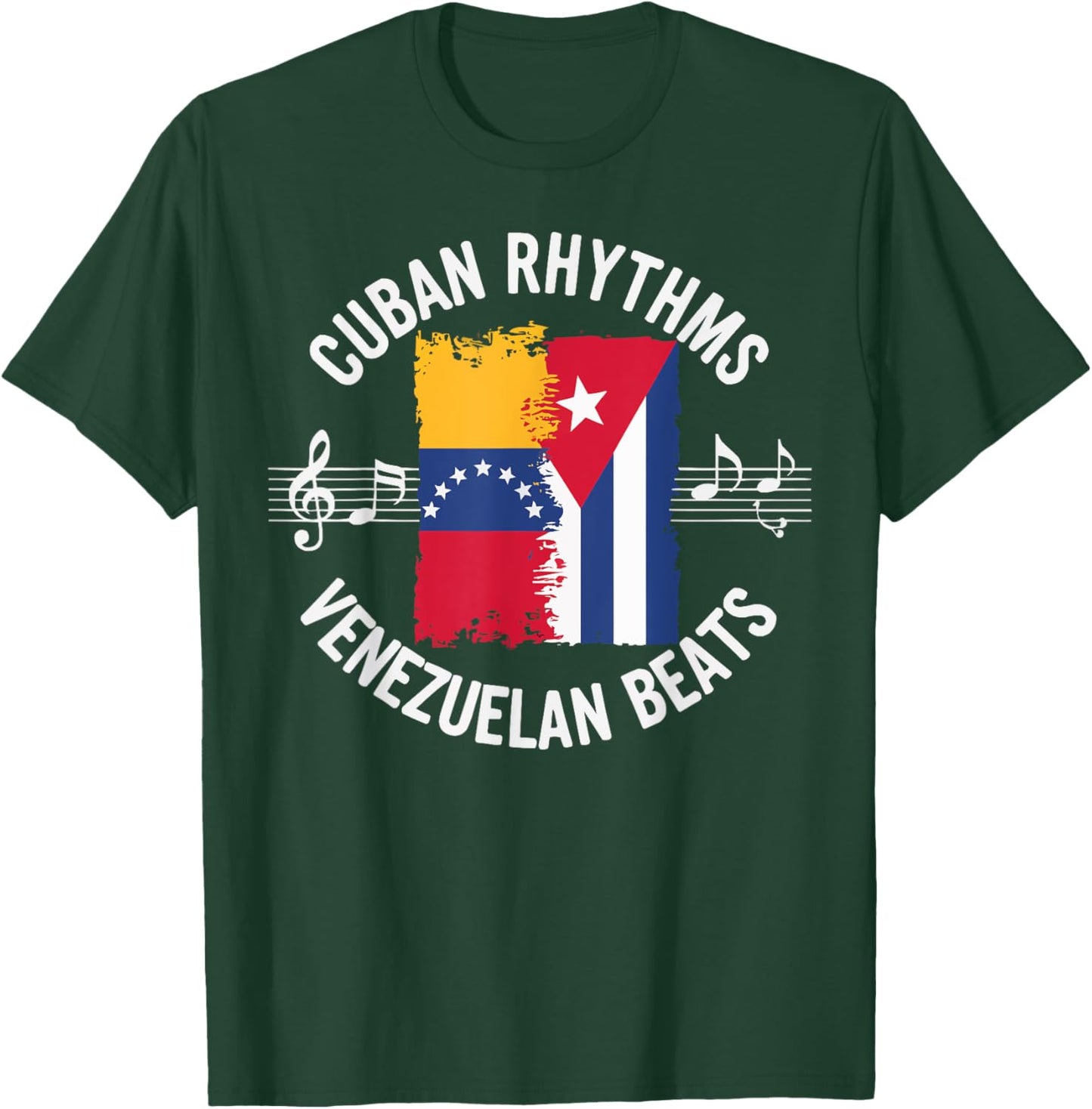 Half Venezuelan Half Cuban Cuba Flag Country Venezuela T-Shirt - T-Shirt | Forest