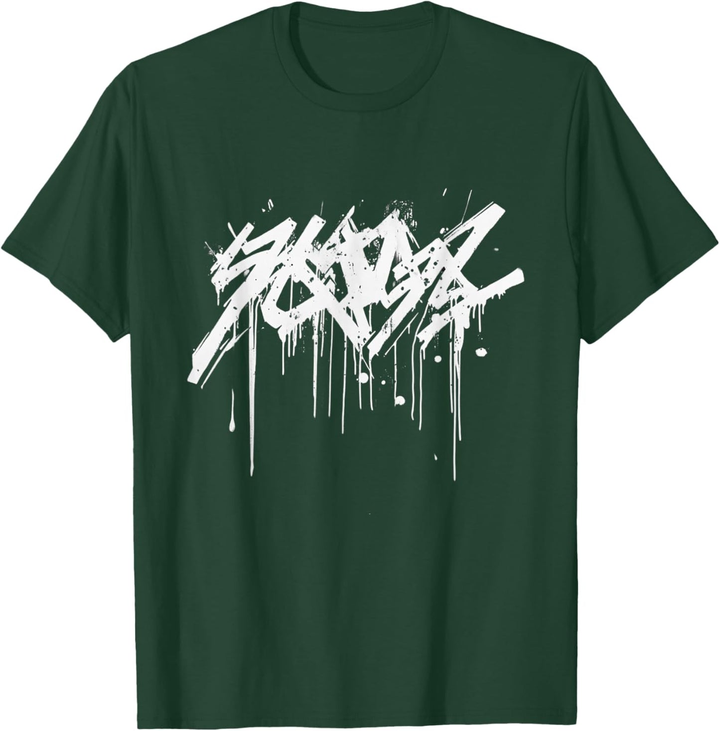 White Spray Paint Graffiti Graphic - Abstract Graffiti T-Shirt - T-Shirt | Forest