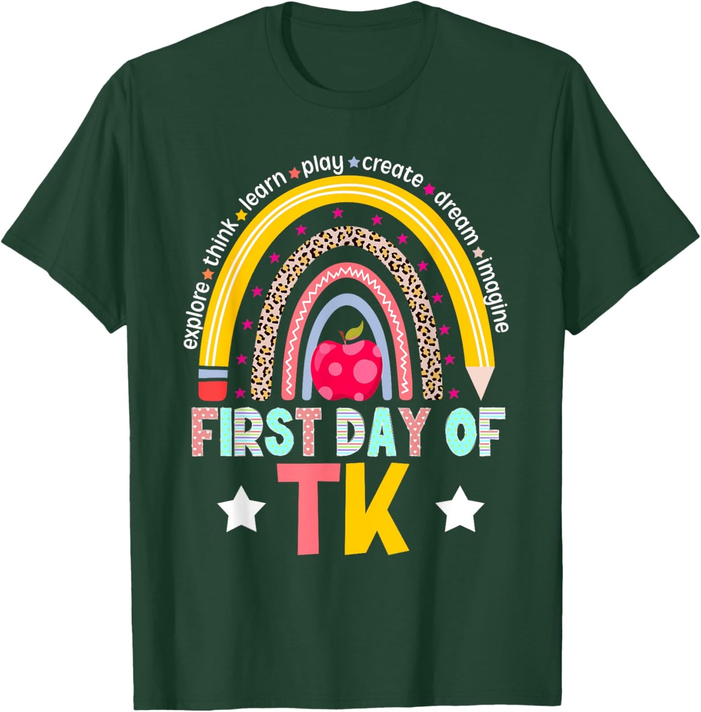 First Day Of TK Teacher Transitional Kindergarten Student T-Shirt - T-Shirt | Forest