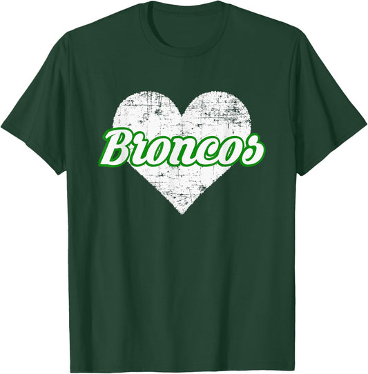Blackfoot Broncos Over Heart T-Shirt - T-Shirt | Forest