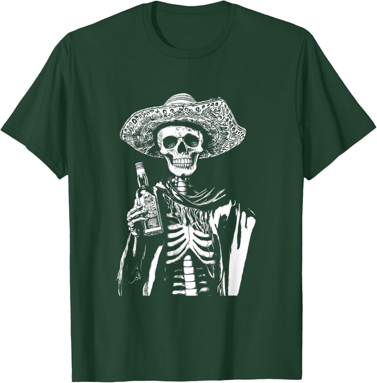 Vintage Skeleton Tequila Mexico Dia De Los Muertos Mexican T-Shirt - T-Shirt | Forest