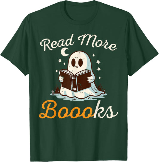 Read More Books Ghost Teacher Librarian Halloween Men Women T-Shirt - T-Shirt | Forest