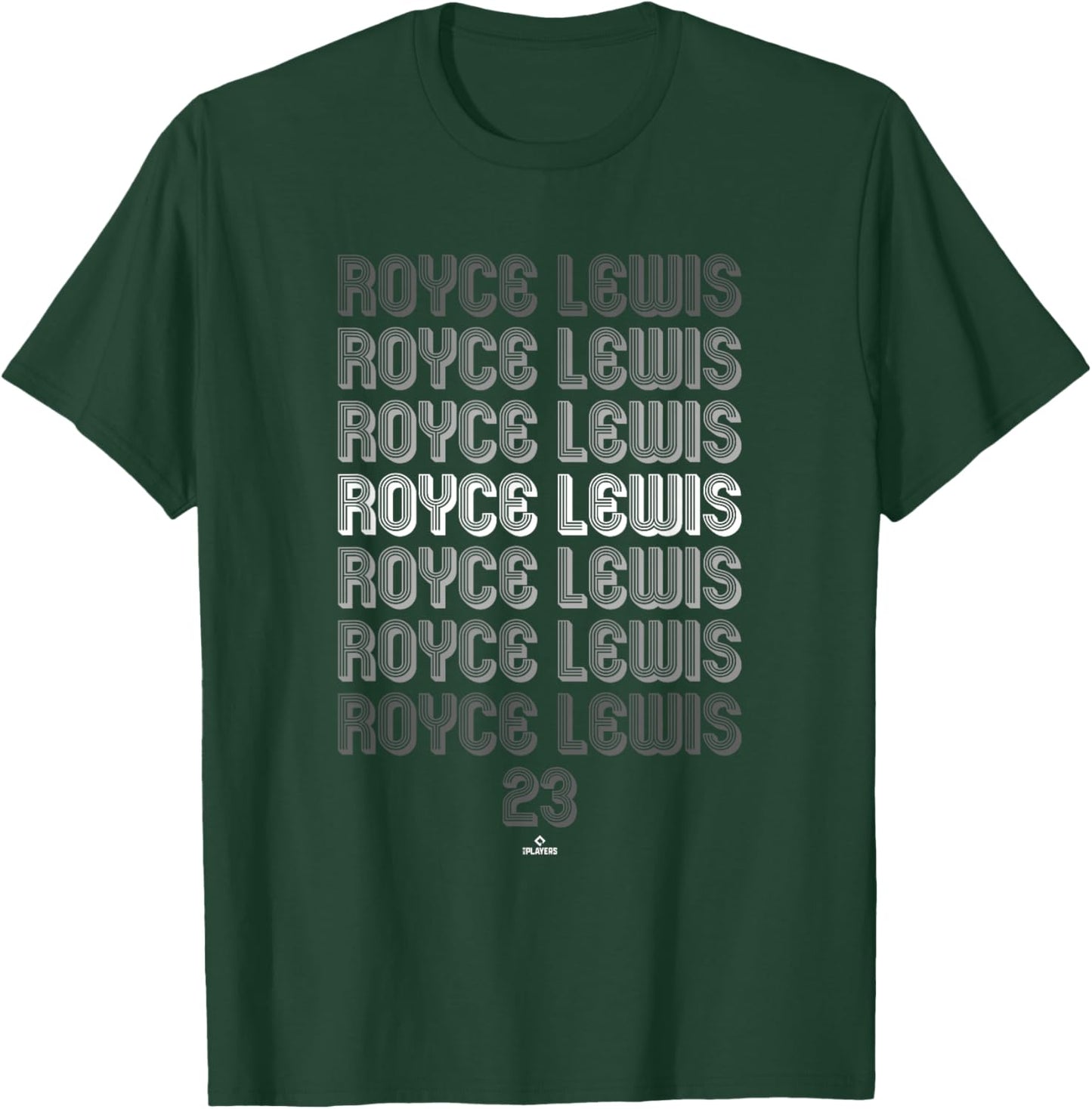 Retro Repeating Text Royce Lewis Minnesota Baseball MLBPA T-Shirt - T-Shirt | Forest