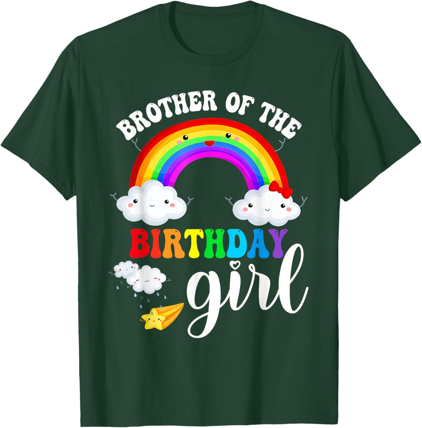 Brother of The Birthday Girl Rainbow B-Day Matching Family T-Shirt - T-Shirt | Forest
