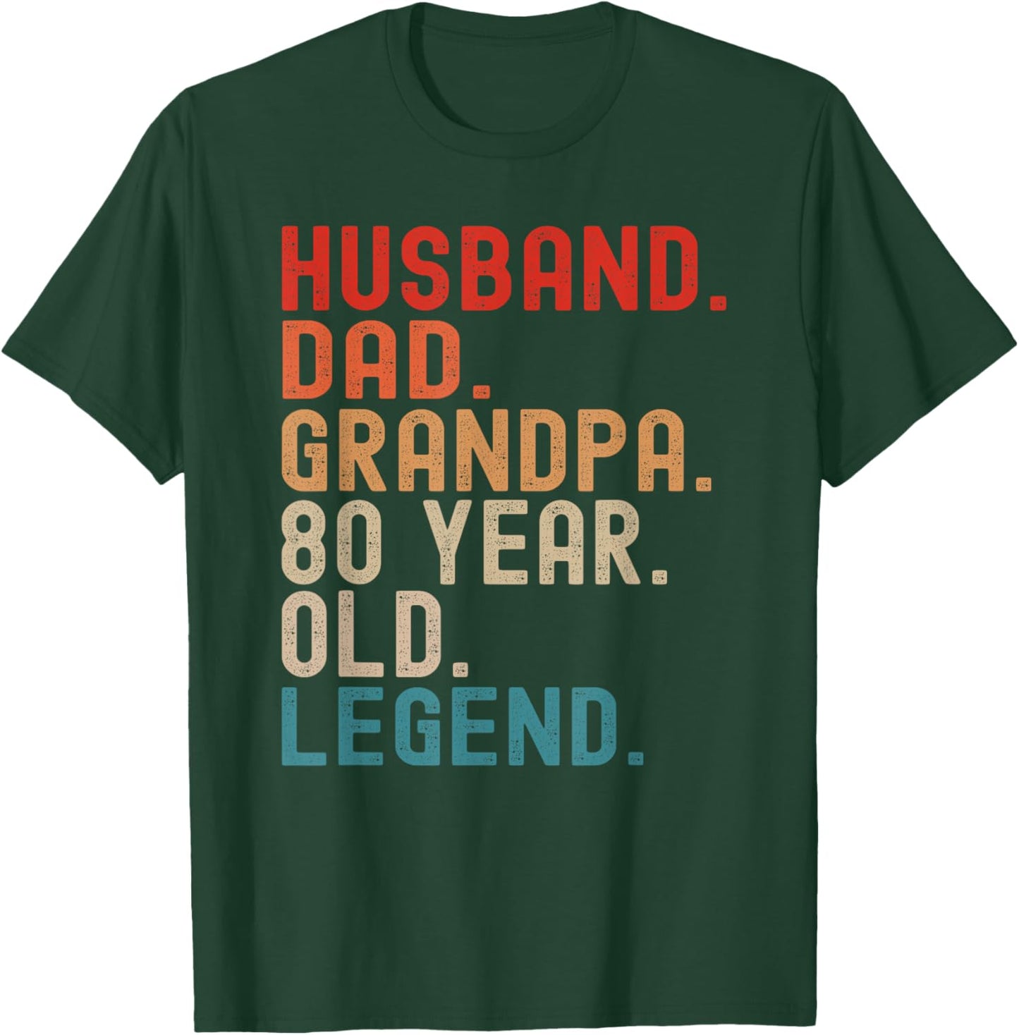 Vintage 80th Birthday Gifts For Husband Dad Grandpa 80 Year T-Shirt - T-Shirt | Forest