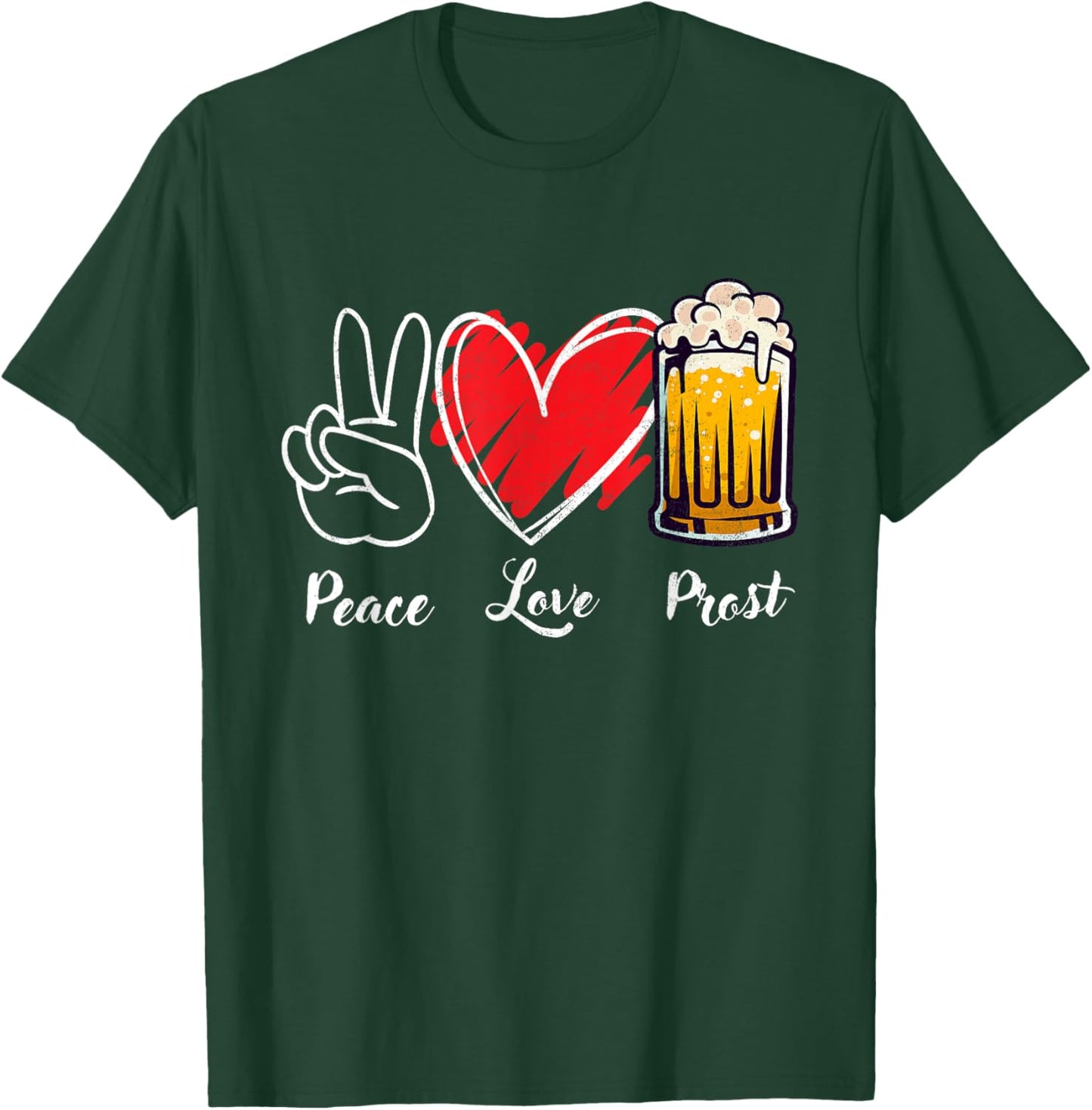 Peace Love Prost Oktoberfest Funny German Men Women Kid T-Shirt - T-Shirt | Forest