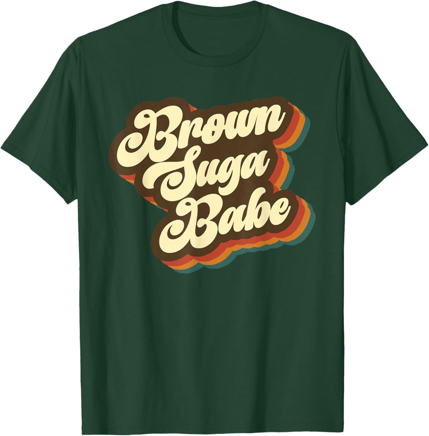 Brown Suga Babe Afro Woman Vintage 70s 80s T-Shirt - T-Shirt | Forest