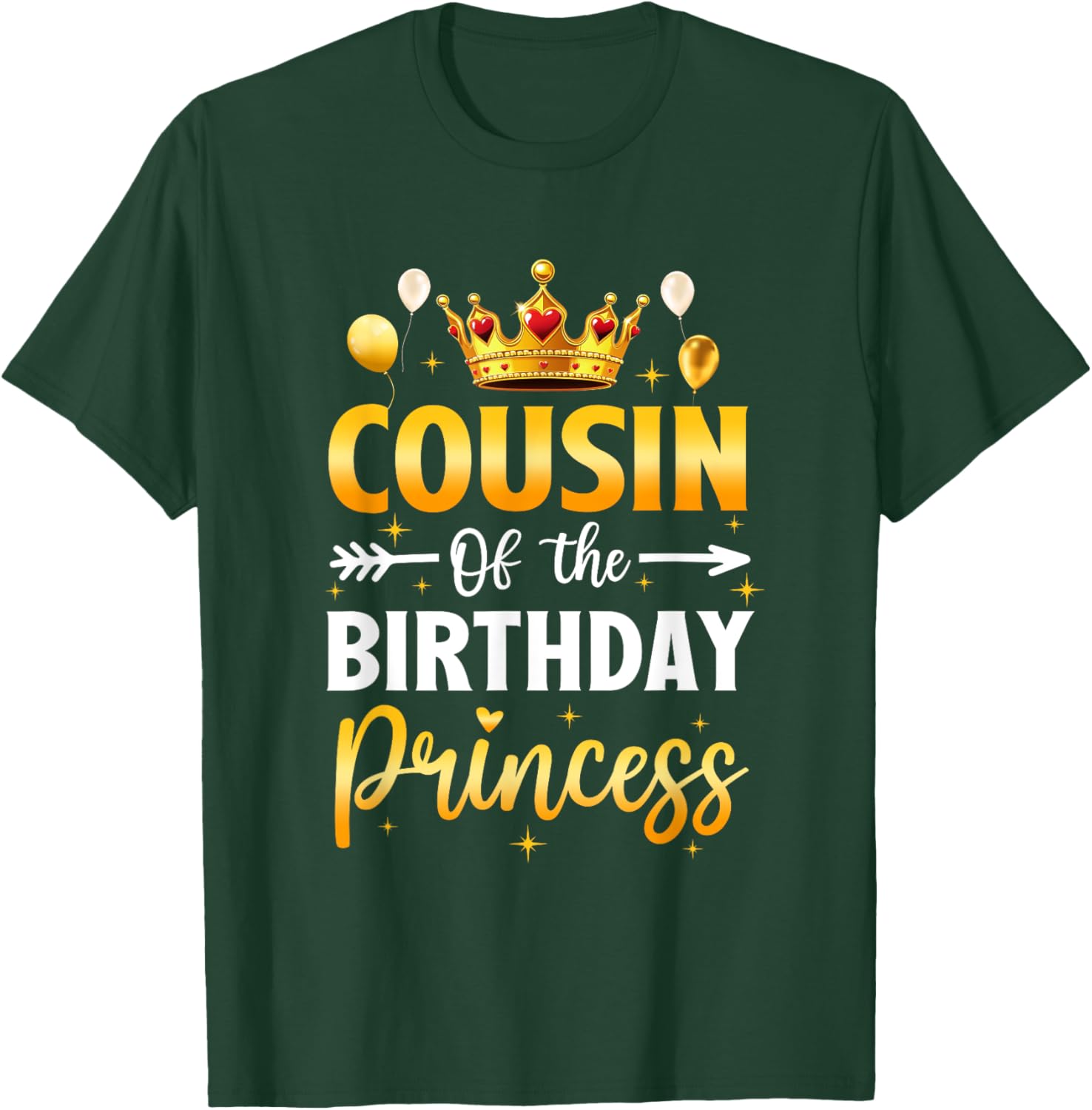 Cousin Of The Birthday Princess Birthday Girl Party Family T-Shirt - T-Shirt | Forest