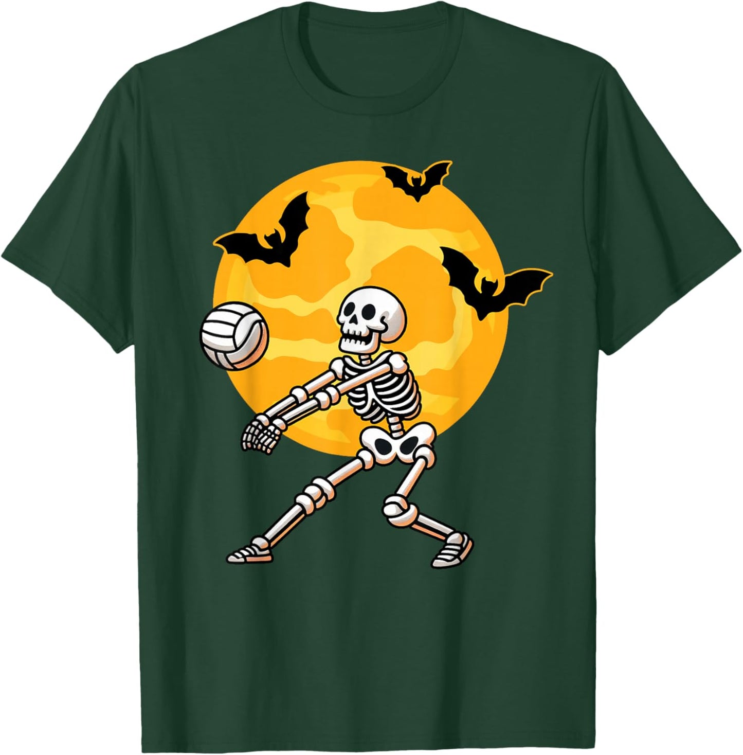 Volleyball Skeleton Halloween Men Boys Volleyball Player T-Shirt - T-Shirt | Forest