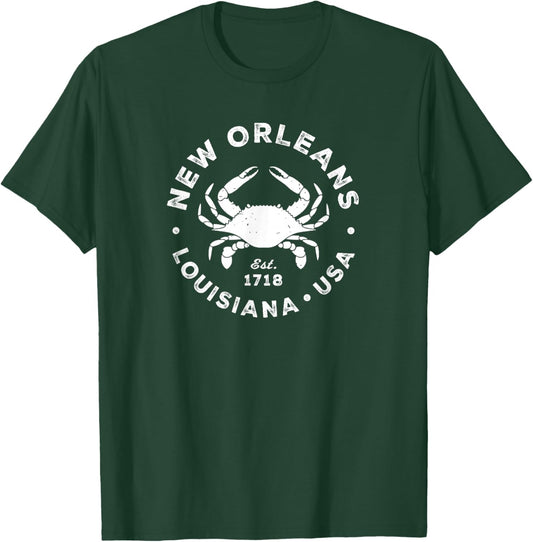 New Orleans Louisiana Vintage Blue Crab Vacation Souvenir T-Shirt - T-Shirt | Forest