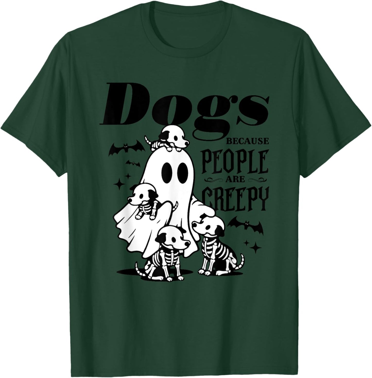 Dogs Because People Are Creepy, Ghost Chicken Halloween T-Shirt - T-Shirt | Forest