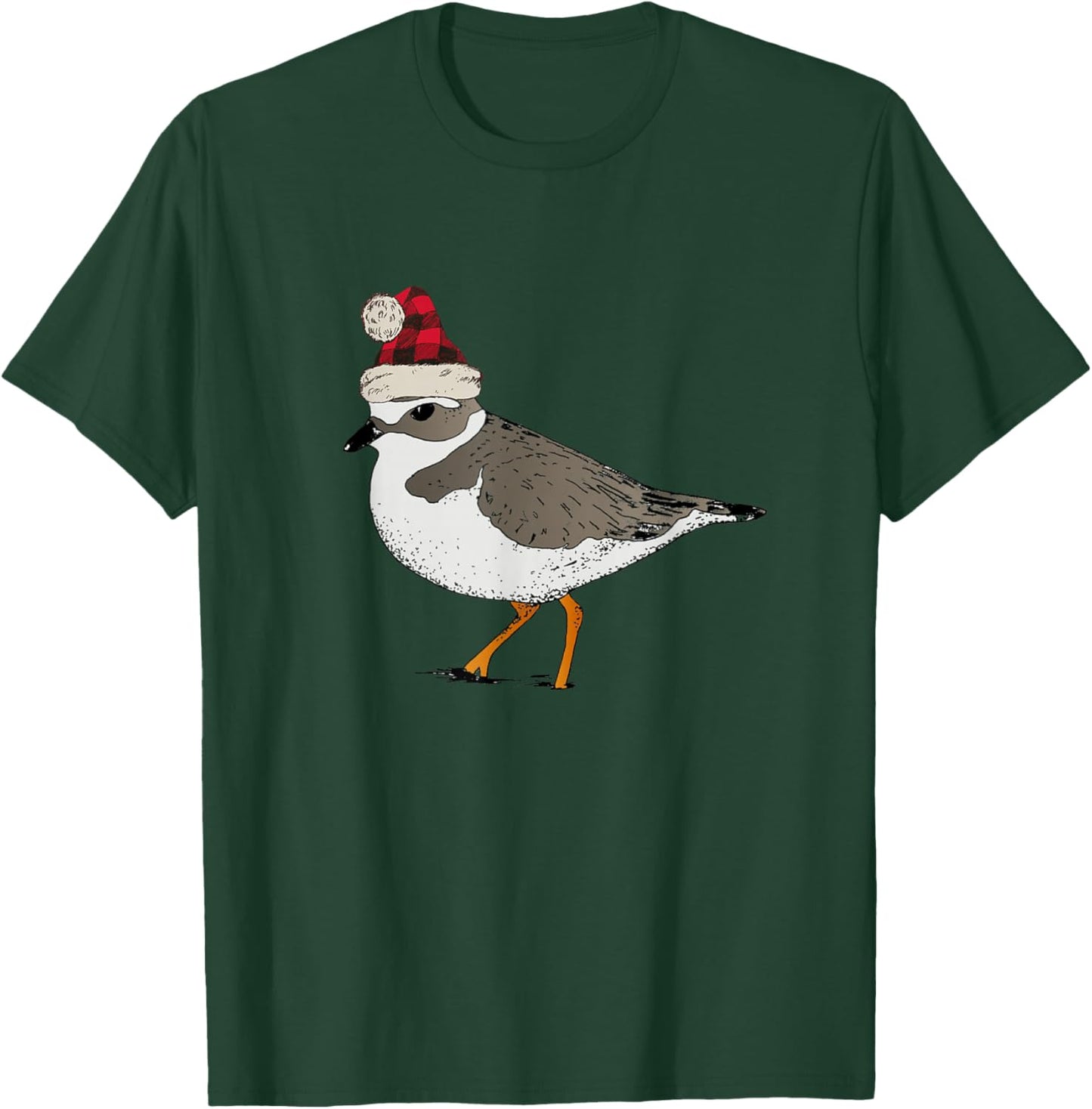 Piping Plover Christmas Shorebird Holiday Bird Birding T-Shirt - T-Shirt | Forest