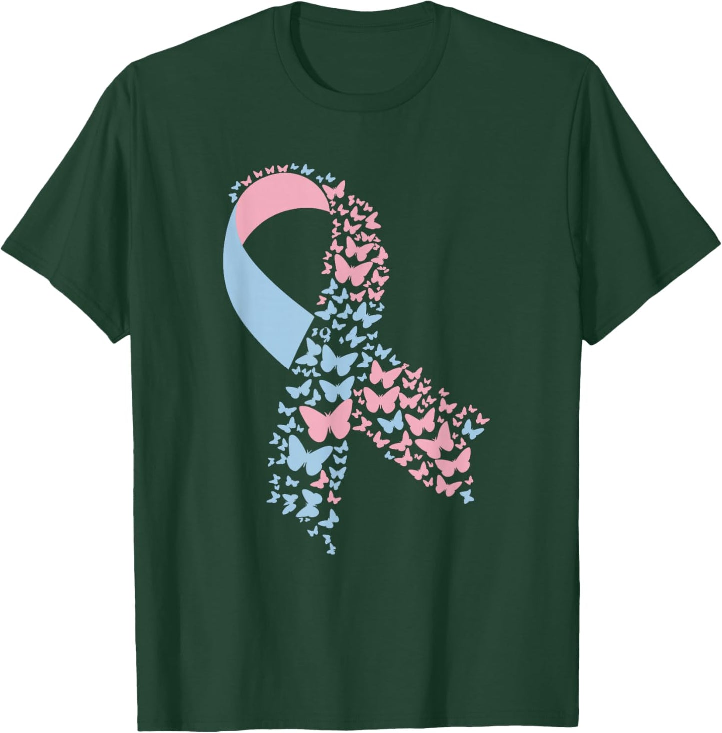Butterfly Ribbon Pregnancy And Infant Loss Awareness Month T-Shirt - T-Shirt | Forest