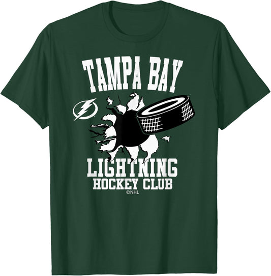 Tampa Bay Lightning Puck Burst Royal Officially Licensed T-Shirt - T-Shirt | Forest