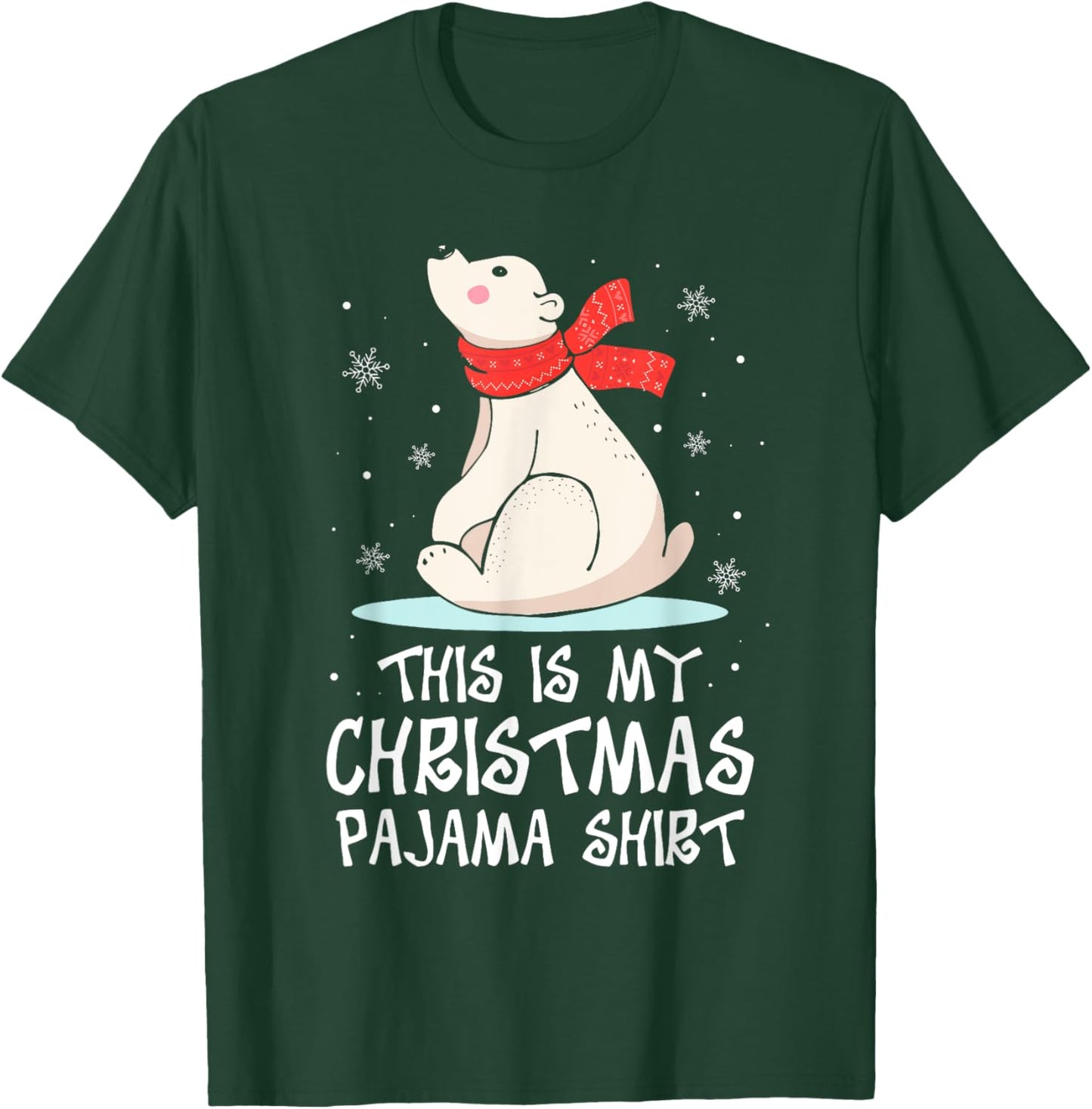 This is My Christmas Pajama Shirt Polar Bear Funny Xmas Kid T-Shirt - T-Shirt | Forest