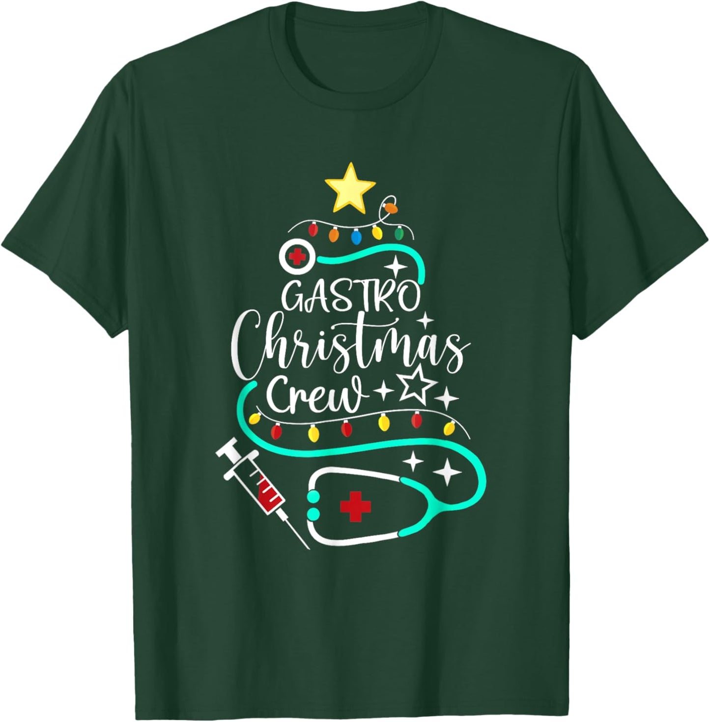 Gastro Christmas Crew Gastroenterology Nurse Endoscopy Techs T-Shirt - T-Shirt | Forest