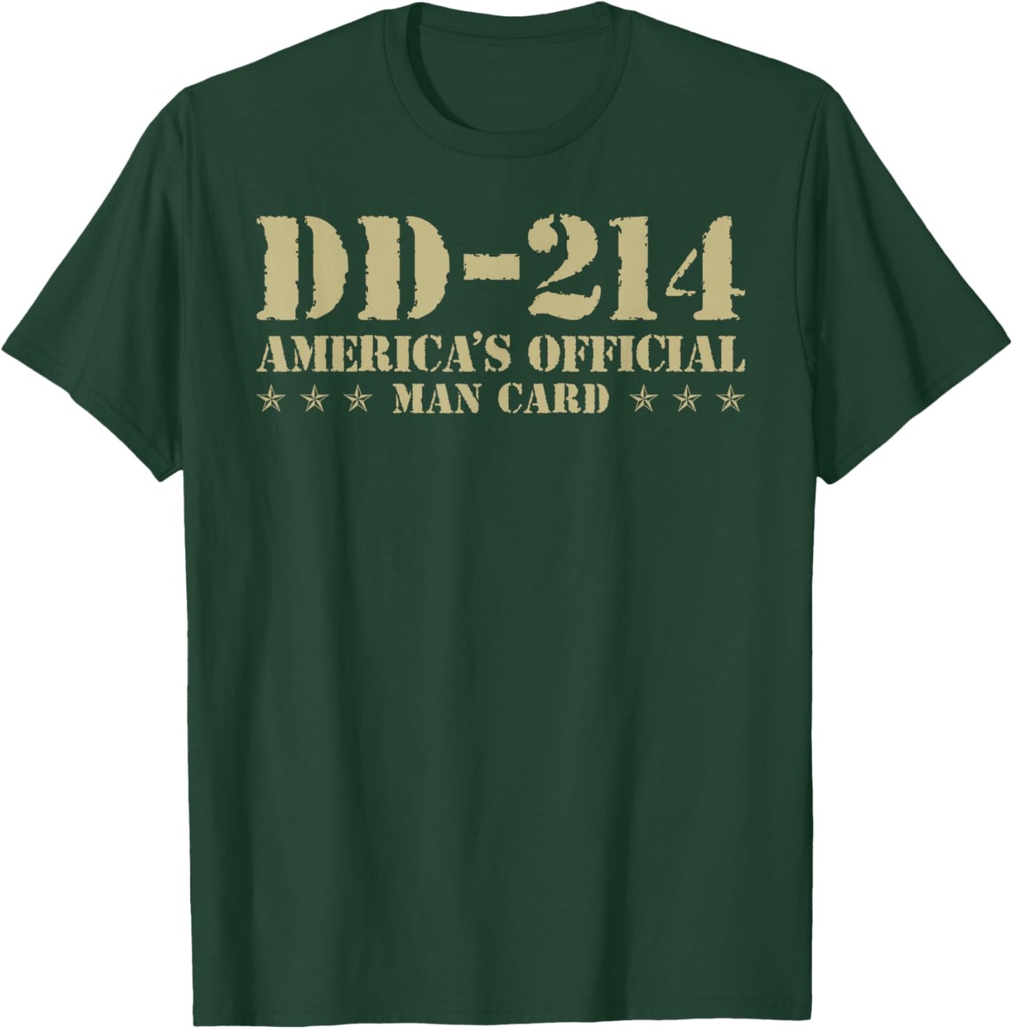 DD-214 America's Official Man Card Veteran Day Retro Army T-Shirt - T-Shirt | Forest