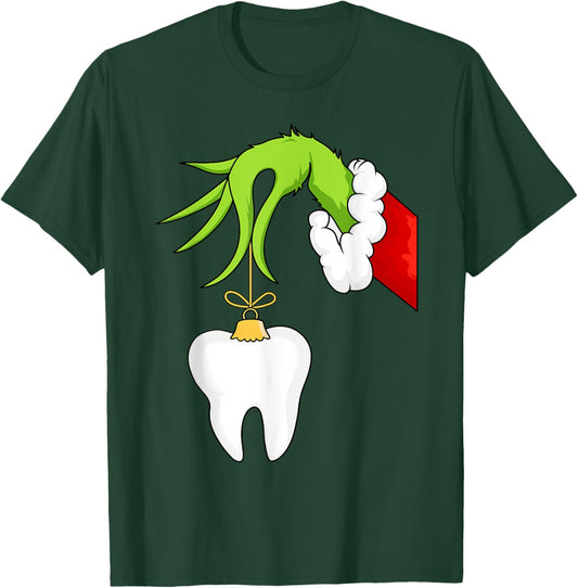 Christmas Tooth Dentist Dental Assistant Teeth Xmas Pajamas T-Shirt - T-Shirt | Forest