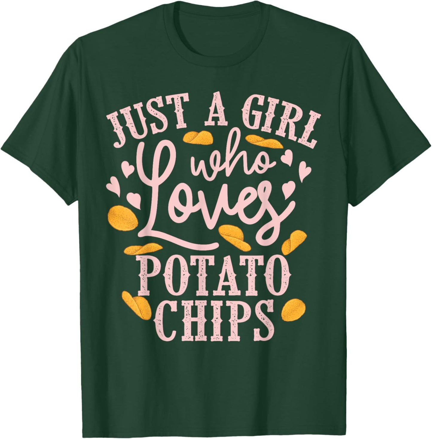 Funny Potato Chips Design Girls Kids Bag Of Chips T-Shirt - T-Shirt | Forest