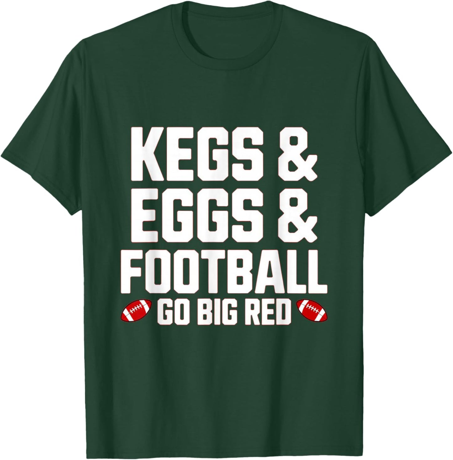 Kegs, Eggs & Football Let's Go Funny Red T-Shirt - T-Shirt | Forest