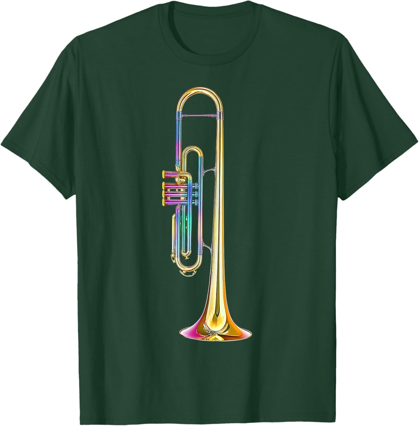 Trombone Music Instrument Motif Illustration Trombone T-Shirt - T-Shirt | Forest