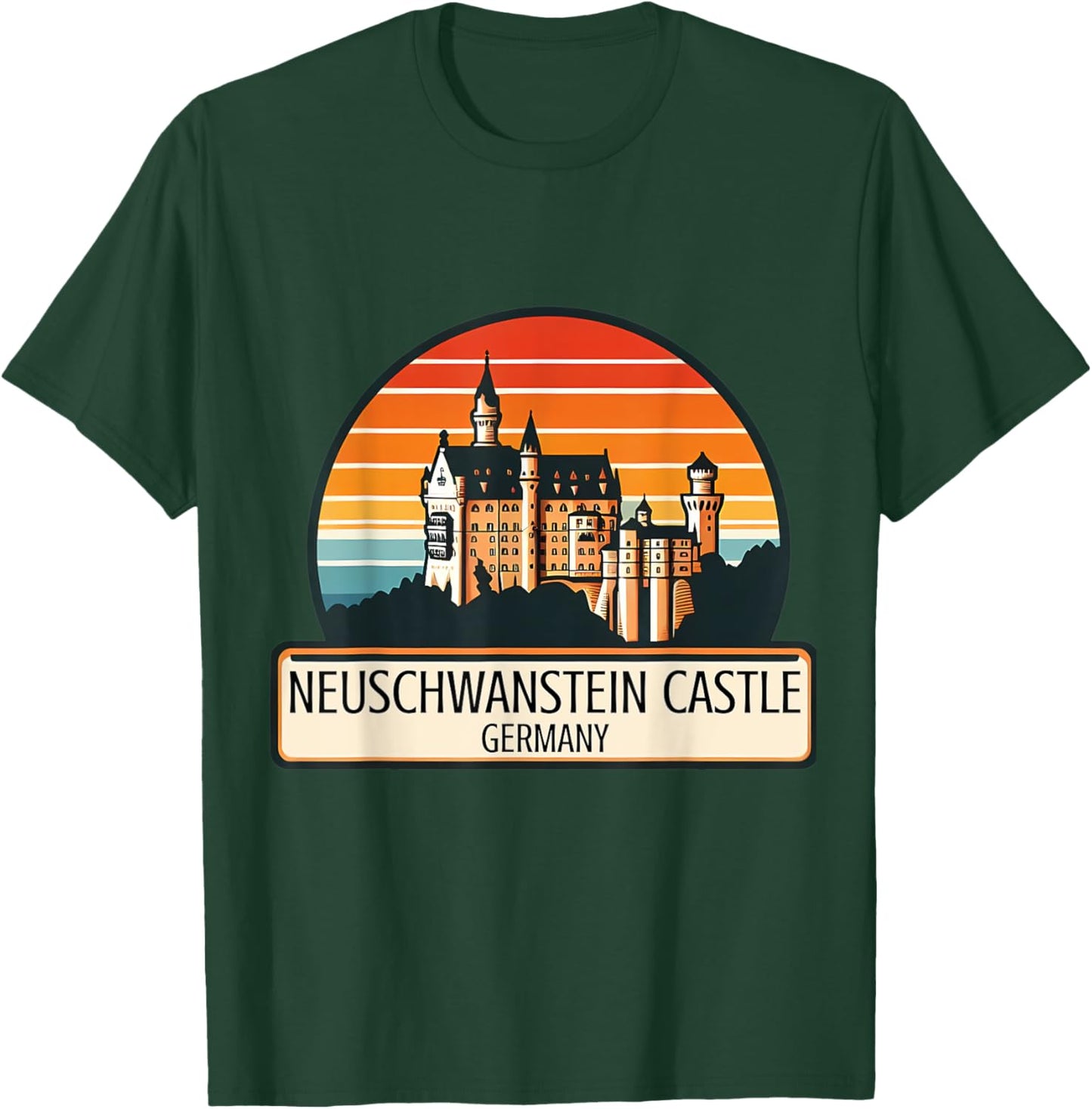 Neuschwanstein Castle Bavaria Germany Souvenir Memorabilia T-Shirt - T-Shirt | Forest