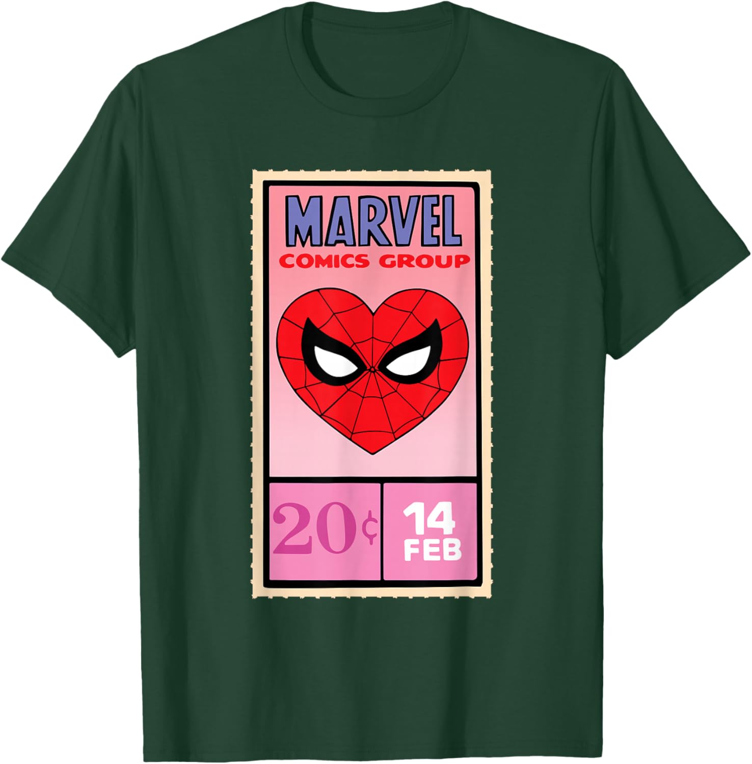 Marvel Retro Comics Valentine’s Day Card Spider-Man Heart T-Shirt - T-Shirt | Forest