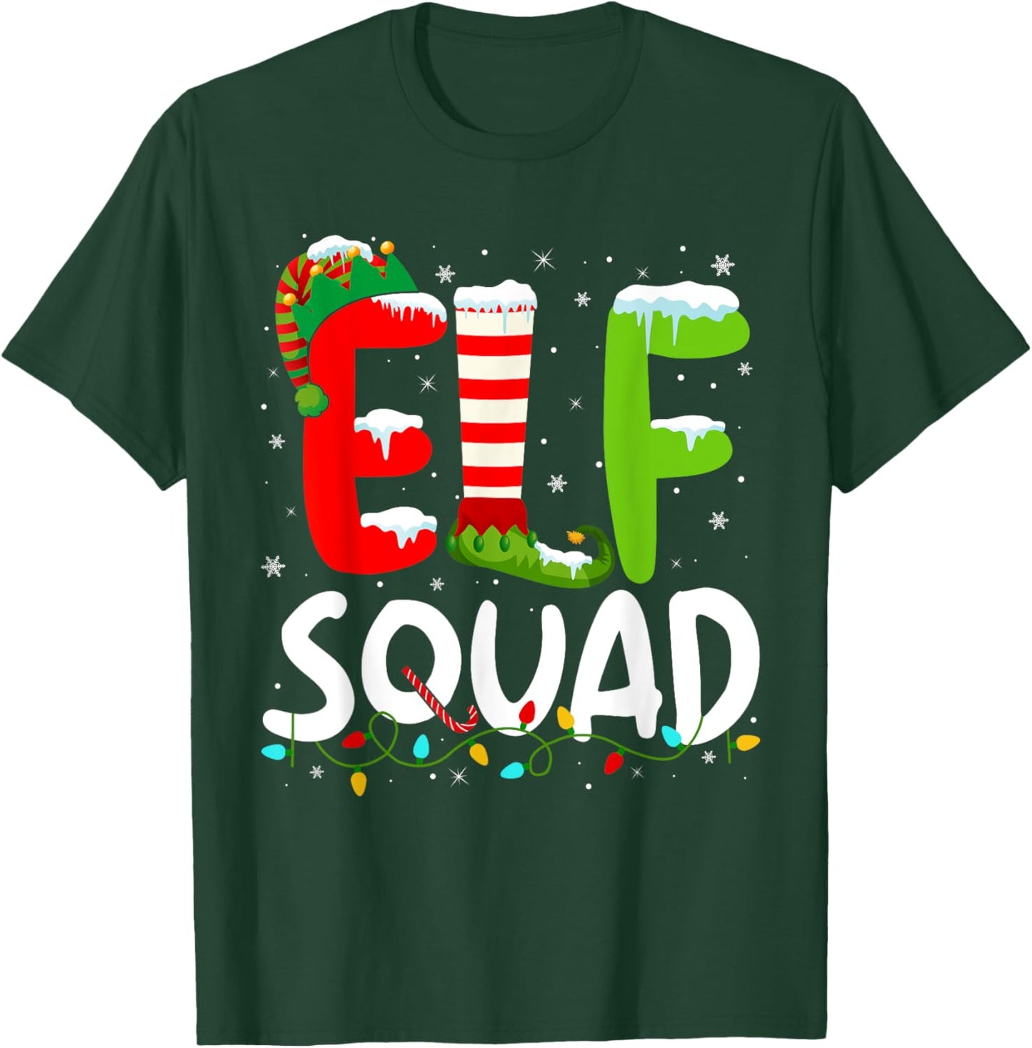 Elf Family Christmas Matching Pajamas Xmas Elf Squad T-Shirt - T-Shirt | Forest