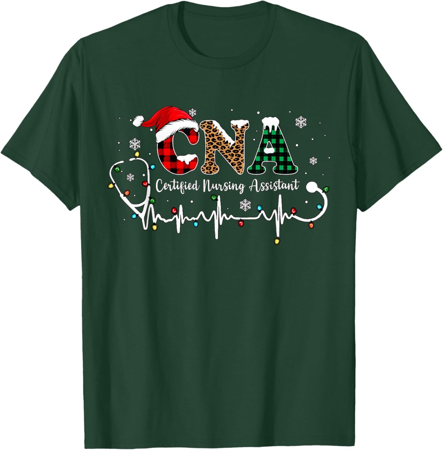 Christmas CNA Certified Nursing Assistant Nurse CNA Life T-Shirt - T-Shirt | Forest
