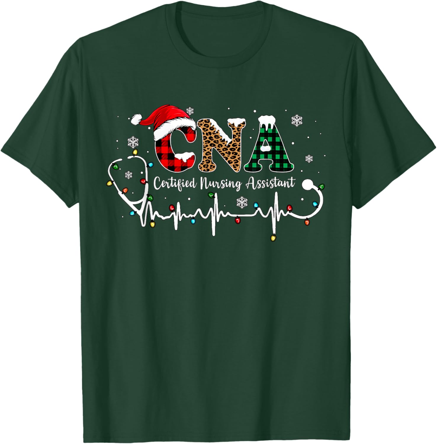 Christmas CNA Certified Nursing Assistant Nurse CNA Life T-Shirt - T-Shirt | Forest