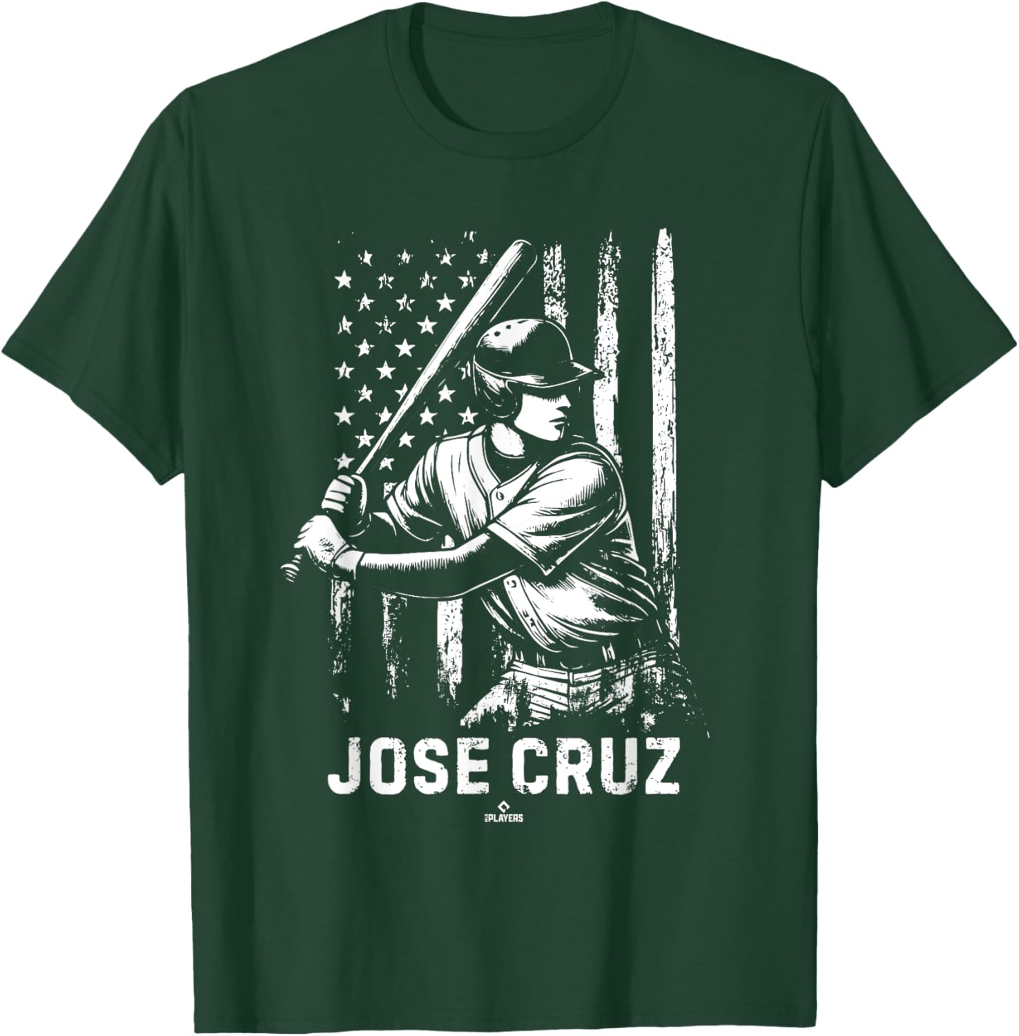 Player Illustration Flag Jose Cruz Prospect Baseball Fan T-Shirt - T-Shirt | Forest