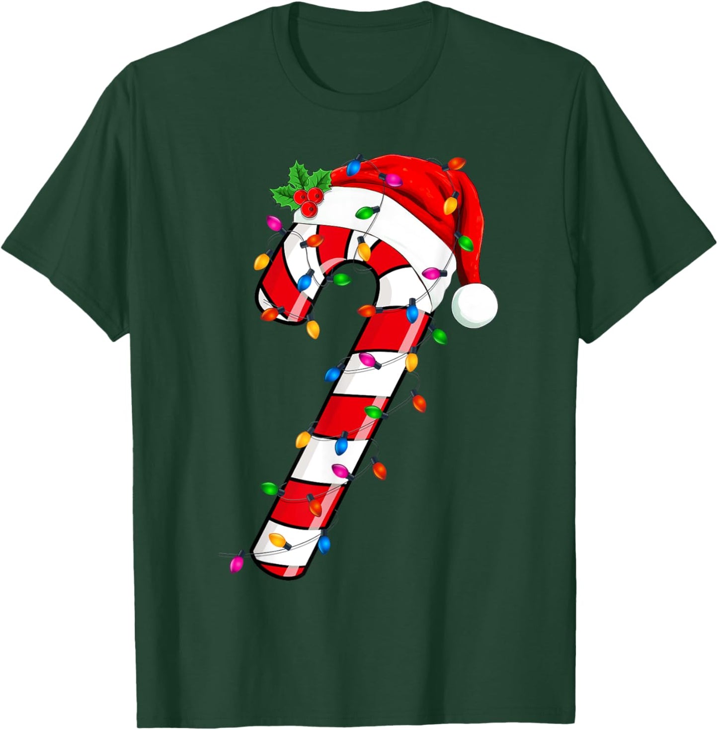 Christmas Candy Cane Santa Xmas Kids Toddler Youth Women Men T-Shirt - T-Shirt | Forest
