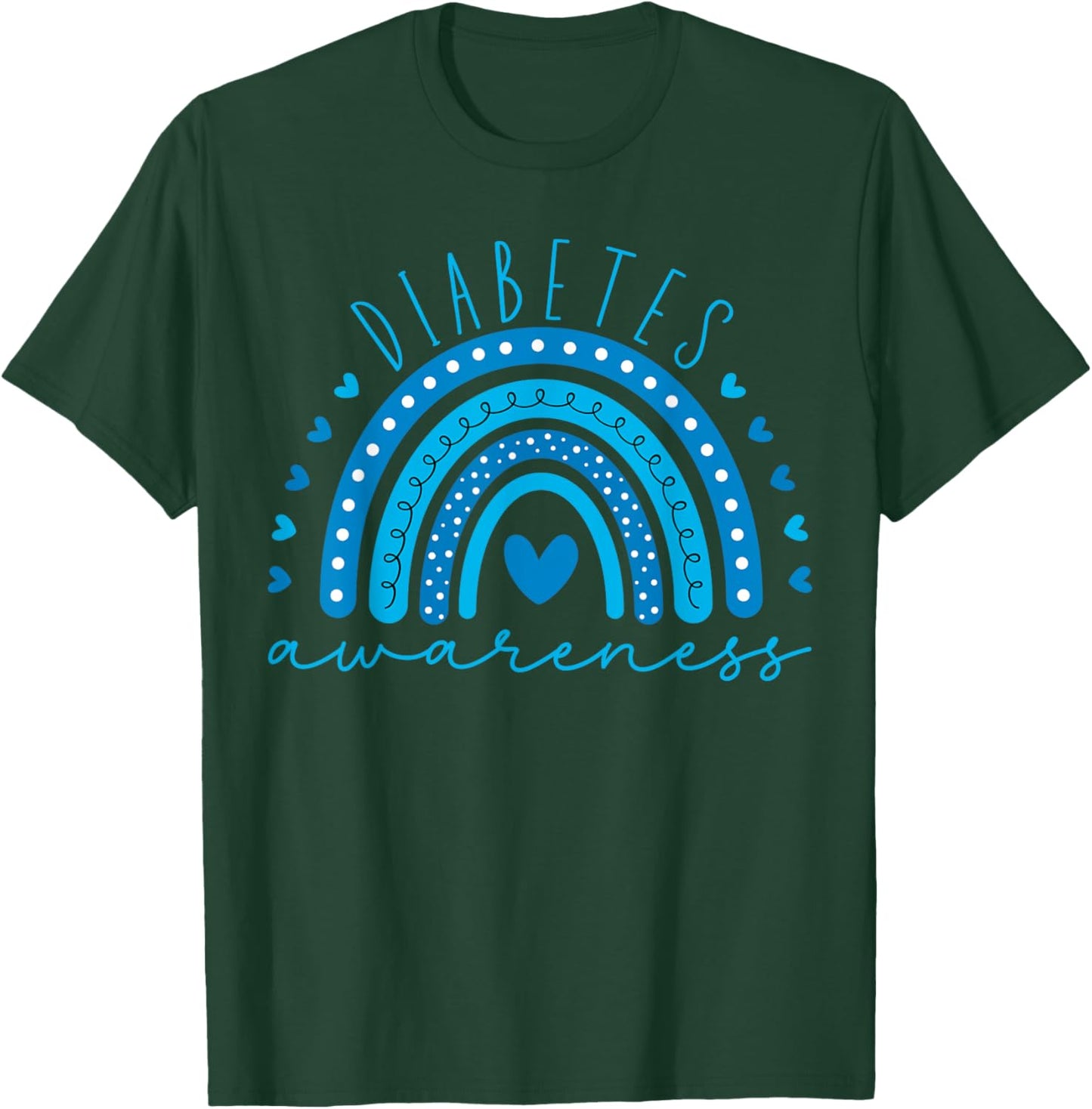 Diabetes Awareness blue Rainbow Diabetic men women Diabetes T-Shirt - T-Shirt | Forest